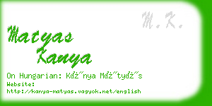 matyas kanya business card